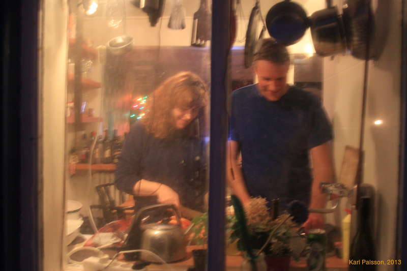 Kata and I doing dishes