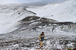 Siggi hiking up Suaðadalahnúkur