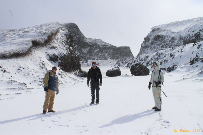 Siggi, Logi and Iveta at the second road block