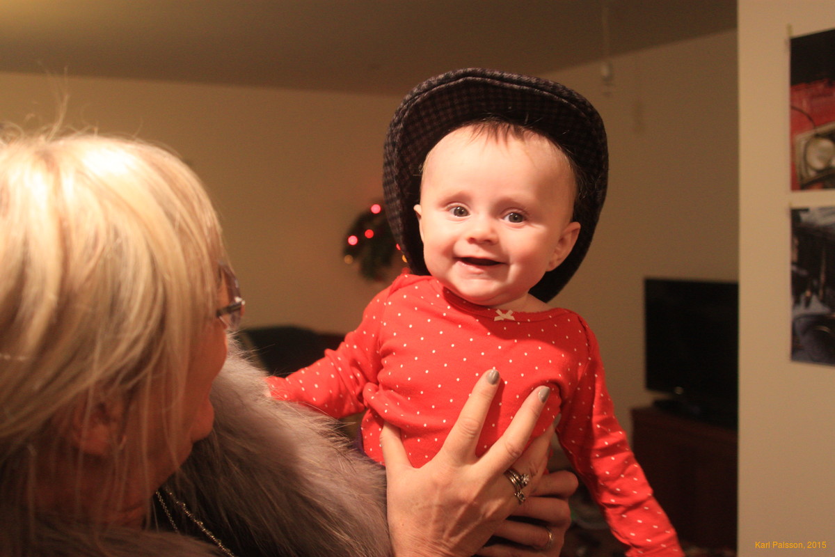 Helga and Stella with her grandfather's hat