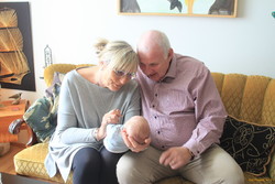 With grandparents Helga and Valdimar