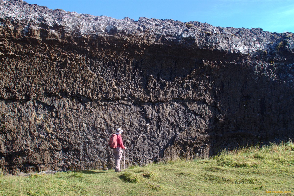 Mum and the channel wall