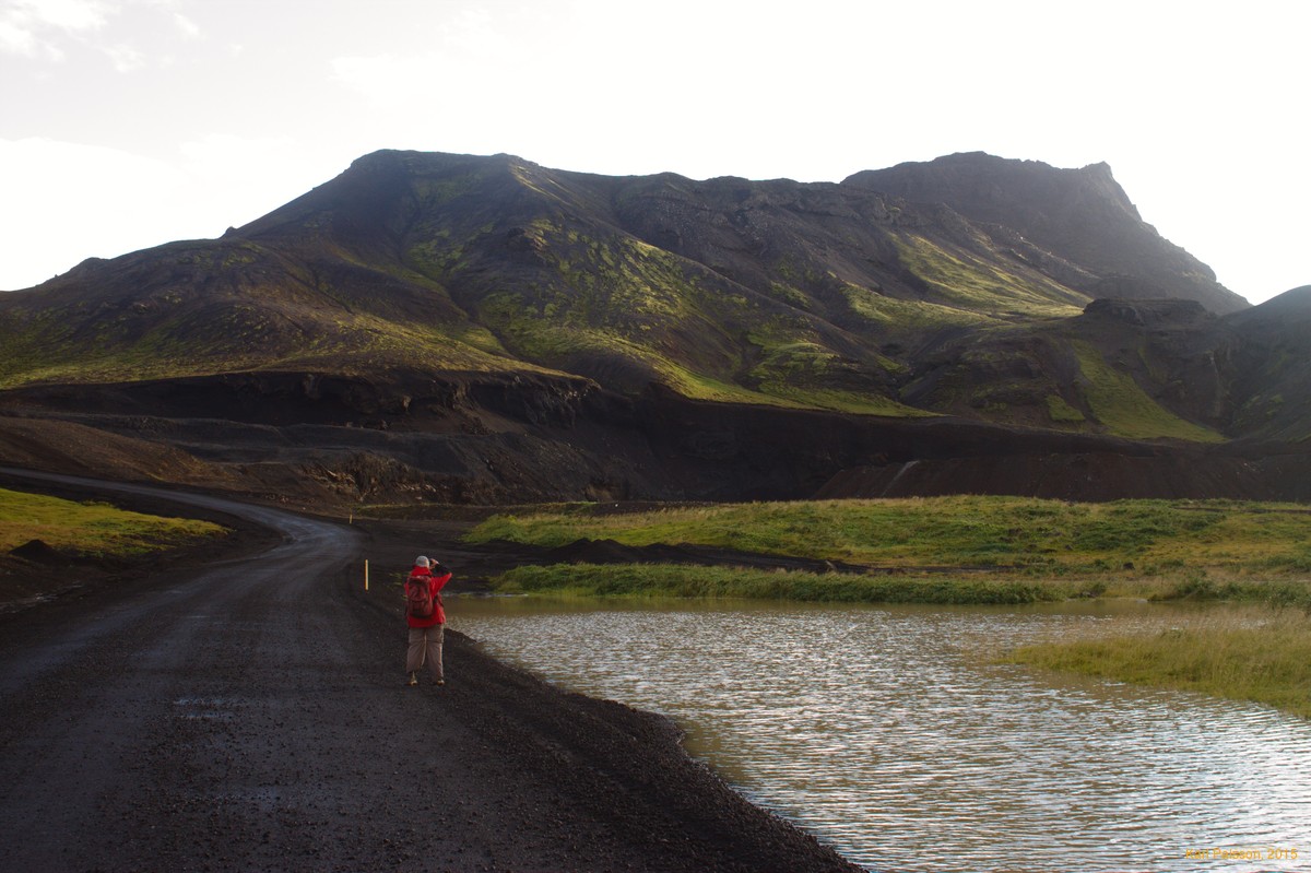 Mum looking back up at Vífilfell