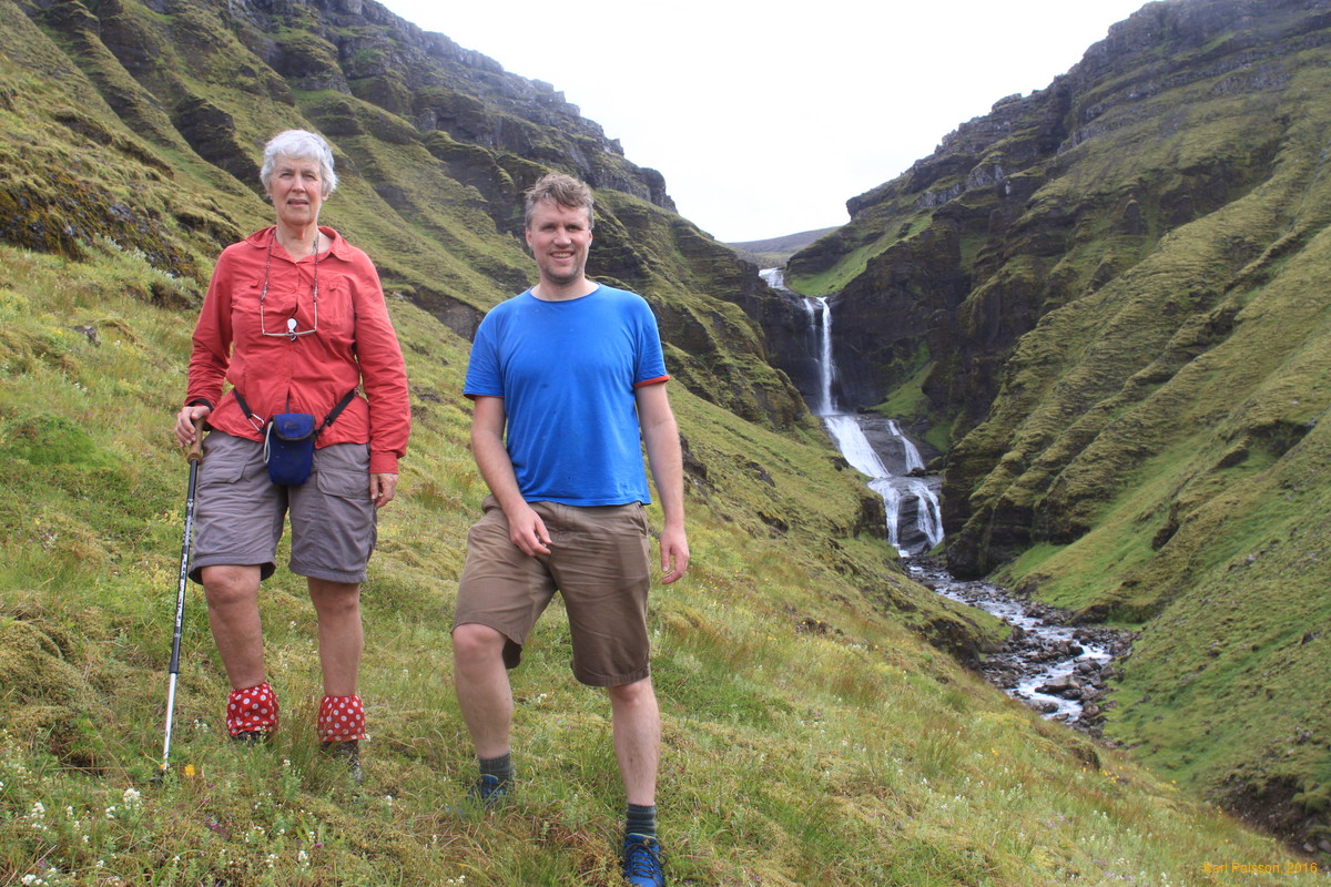 Mum and I at the top of Brynjudalur