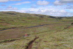 Mum walking up Þverá