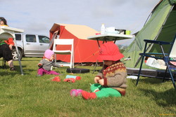 Little girls camping