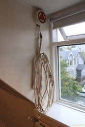 Old belt fire escape in the salvation army house