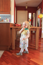 Sneaking strawberries before the guests arrive