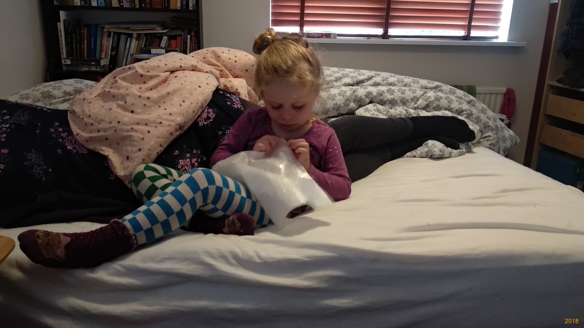 Enjoying bubblewrap