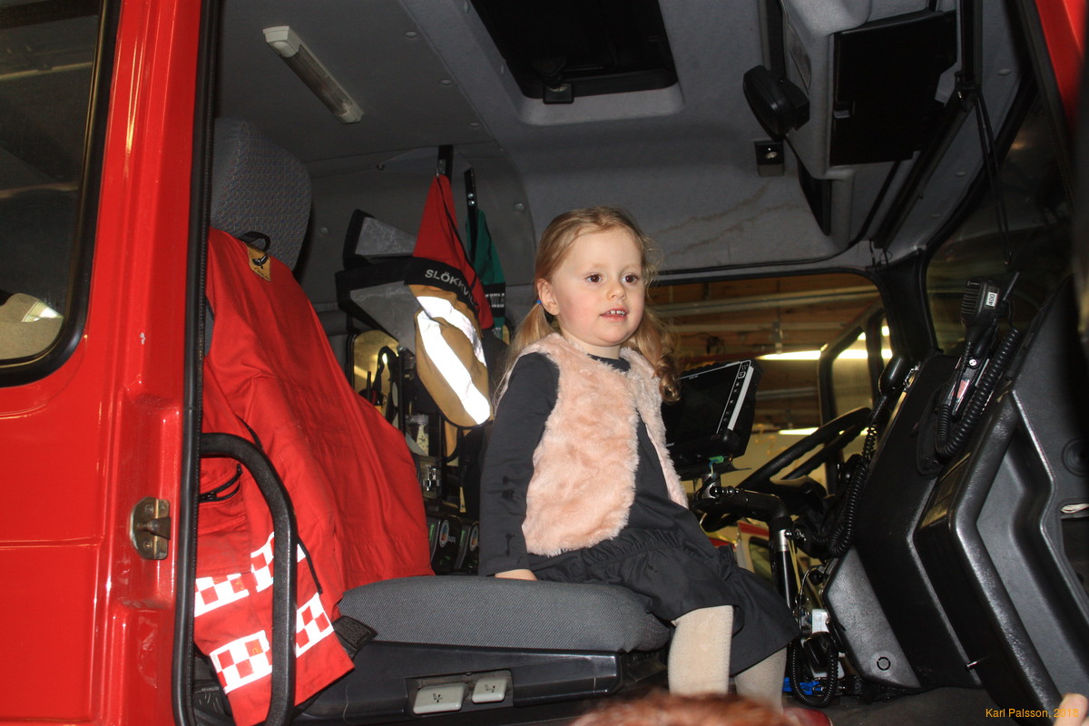 Stella in the firetruck