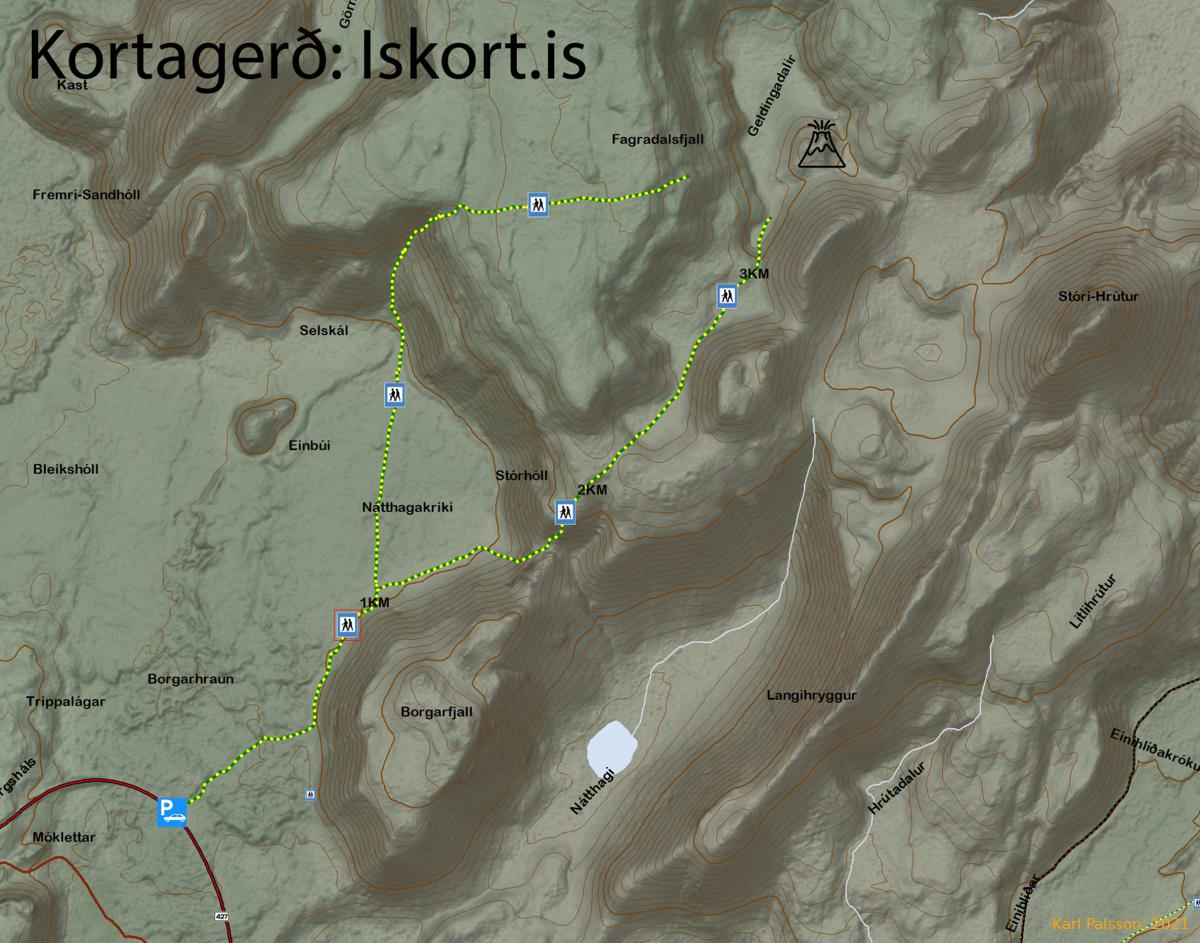 Map of the area, we walked the northern route this time.