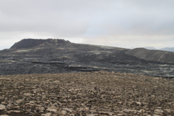 Looking northish to the old main crater and viewing hill