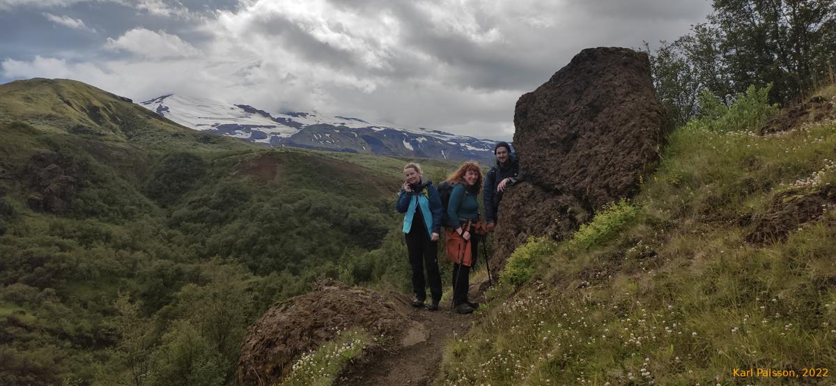 Elves hiding behind rocks, near Húsadalur
